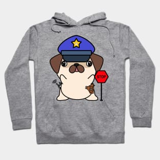 Funny Pug Policeman Hoodie